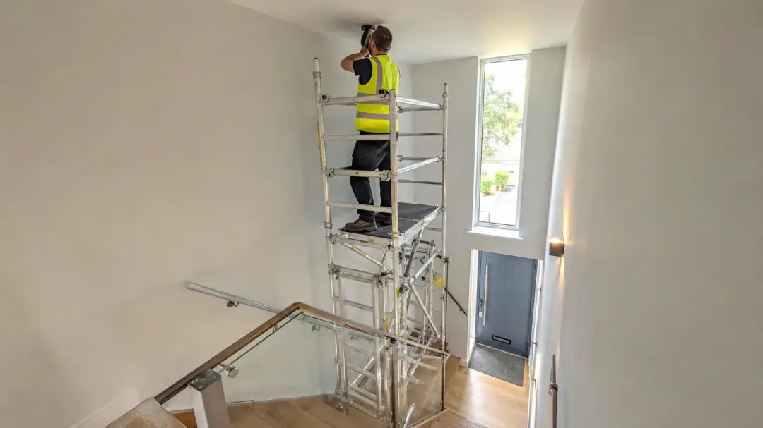 Staircase Scaffolding for Lighting Installation