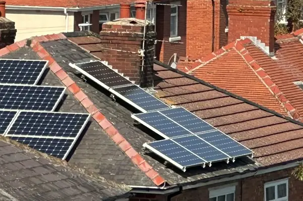 Illustrative image of solar panels on a roof